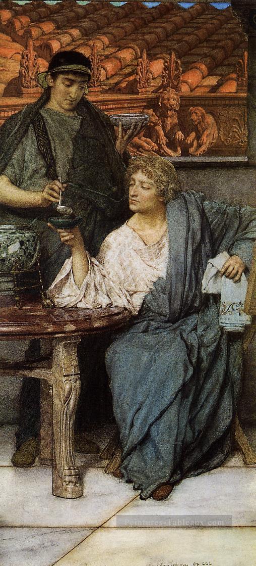 Les dégustateurs de vins romans romantiques Sir Lawrence Alma Tadema Peintures à l'huile